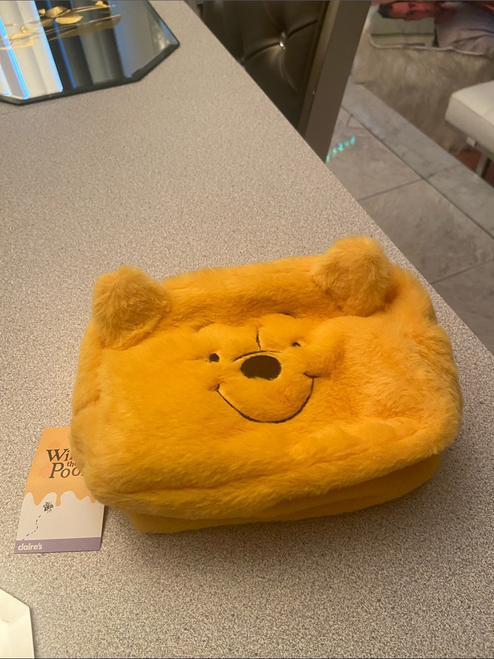 Claire's Yellow Winnie the Pooh Plush Accessory Pouch